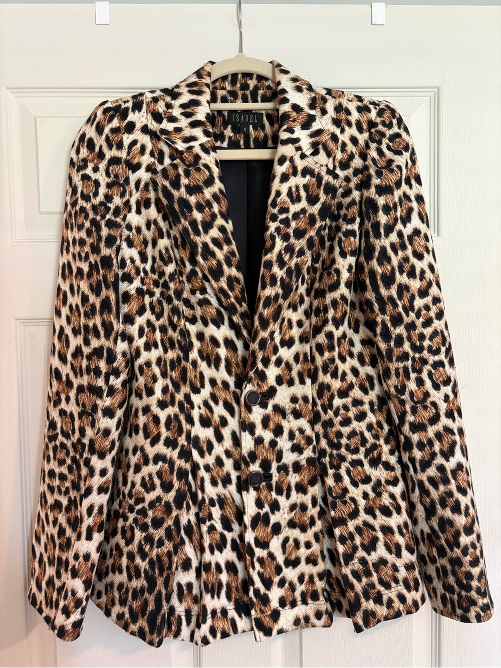 Leopard Print Tailored Blazer Jacket - Tan/Black